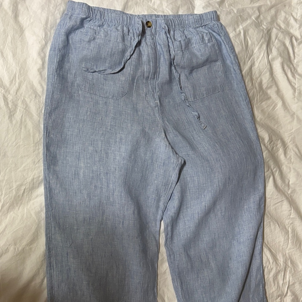 Trovata Sky Blue Linen Trousers